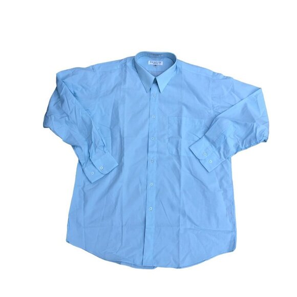 GENEVIE Italian Style Button Down Dress Shirt Mens 16 32/33 Blue Long Sleeve - Picture 1 of 5